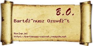 Bartánusz Ozsvát névjegykártya